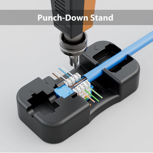iwillink 50-Pack 10Gbps Cat6 Keystone Jack and Punch-Down Stand - RJ45 Ethernet Keystone Jacks, 90-Degree UTP Modular