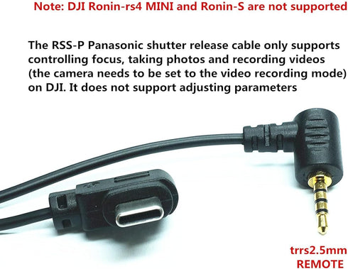 Generic GH5S, GH5, G9, 2.5mm RSS-P Camera Shutter Release Cable for Panasonic Compatible with DJI Ronin Stabilizer