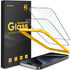 Lamicall 2Pack Screen Protector for iPhone 15 Pro Max - Black Edge, Tempered Glass, Easy Apply, Case Friendly.