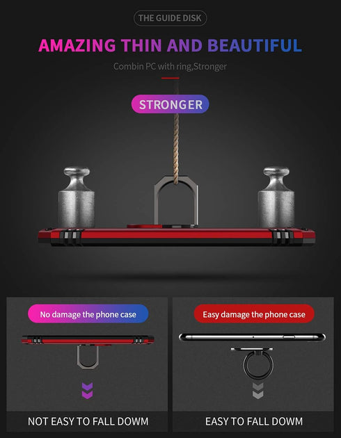 Military Grade Drop Impact Case for Motorola Moto E5, Moto G6 Play 5.7 Inch with Metal Rotating Ring Kickstand Holder,