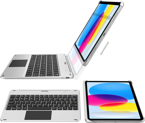 Keyboard Case with Trackpad, Arteck Bluetooth Keyboard with Folio Full Protection Case for Apple 10.9-inch iPad 10