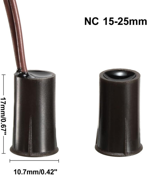 uxcell N.C. Recessed Wired Security Window Door Contact Sensor Alarm Magnetic Reed Switch Brown RC-33 2pcs
