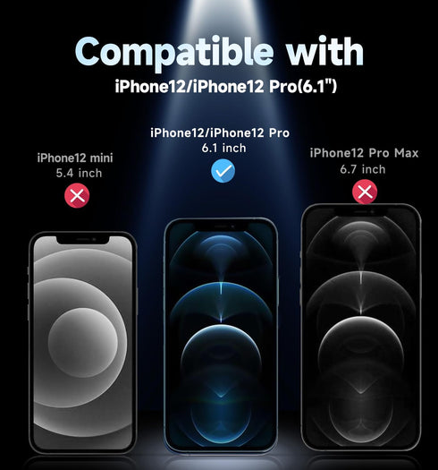 MAGIC JOHN 2 Pack for iPhone 12/12 Pro 6.1 inch Privacy Glass Screen Protector, Auto Dust-Elimination Installation, Bubble Free, Easy Installation
