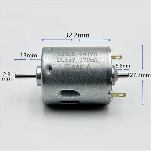 AYEXNSW RS-365-14170 12V 14.4V 15V 18V 7700RPM 1Pcs Mini Carbon Brush Motor DC High Speed Double Shaft for Sweeper