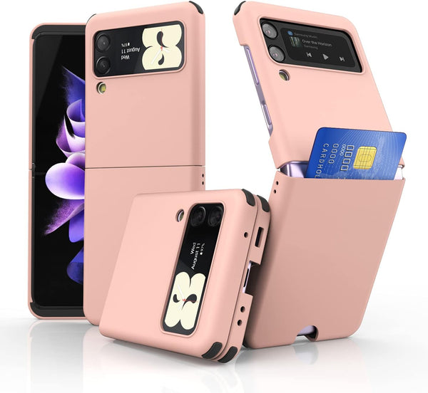 Slim Hard Rugged TPU Edge Protective Case for Galaxy Z Flip 3 with Card Slot - Z POP