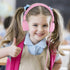 POWMEE M1 Kids Headphones, Foldable Adjustable Stereo Tangle-Free, 3.5MM Jack for Children, Pink