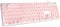 LANGTU Computer Keyboard, Backlit LED Pink Keyboard for Office, All-Metal Panel USB Wired Membrane Keyboard, 25 Keys