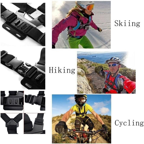 ACUVAR Chesty Body Mount Strap Harness for GoPro Hero 12, 11, 10, 9, 8, 7, 6, 5, 4, 3+, 3, 2, 1, Max, AKASO, DJI Osmo