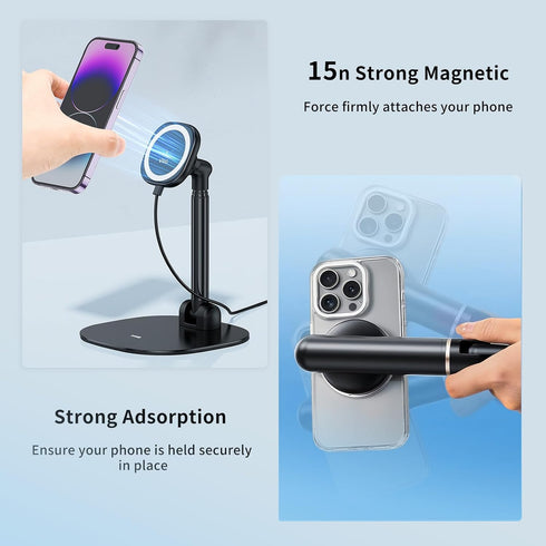 VRIG Direct 360Rotation 17/17pro/16/15/14/13 VRIG Magnetic Wireless Charger Phone Stand Desktop Phone Holder Adjustable
