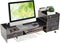 QUSKLISU Computer Monitor Stand, Computer Rack with Drawers, Two top Platforms Desk Organizer