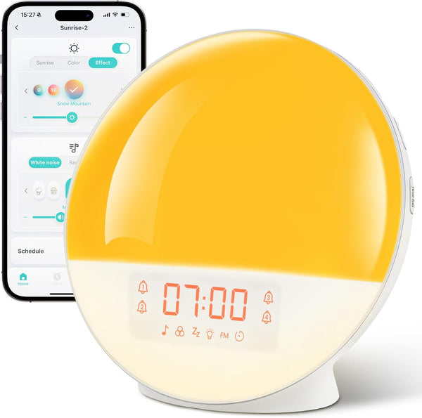 Sunrise Alarm Clock with App Control for Heavy Sleepers, Bedroom, Wake Up
