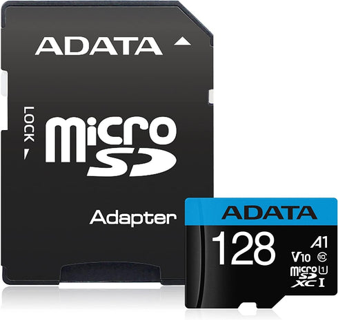 ADATA 128GB 10 V10 A1 100 (AUSDX128GUICL10A1-RA1) Premier MicroSDHC/SDXC UHS-I Class Memory Card with Adapter Read up