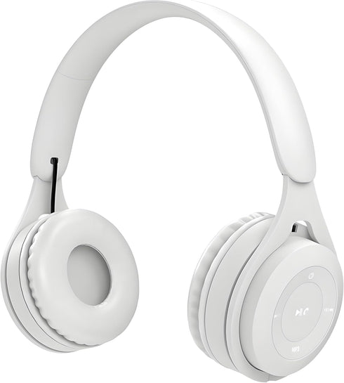 Upgraded Wireless Bluetooth Noise Cancelling Headphones with Mic, Fast Charging, Soft Earpads, Deep Bass, White