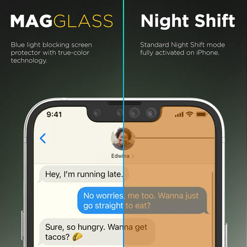 magglass Blue Light Blocking Screen Protector for iPhone 13, Tempered Glass Display Guard, Anti-Bluelight for Eye