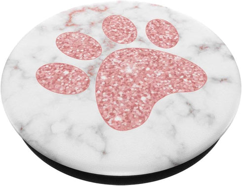 PopSockets Swappable PopGrip - Cute Paw With Pink Background for Dog and Cat Lover