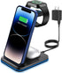 Foldable Wireless Charger 3 in 1 Charging Station for Multiple Devices, Compatible with iPhone 16 15 14 13 12 11