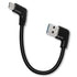 GELRHONR 90 Degree USB Type C Cable, 18W Fast Charging USB A to USB C Cable (Black-Left-0.25M)