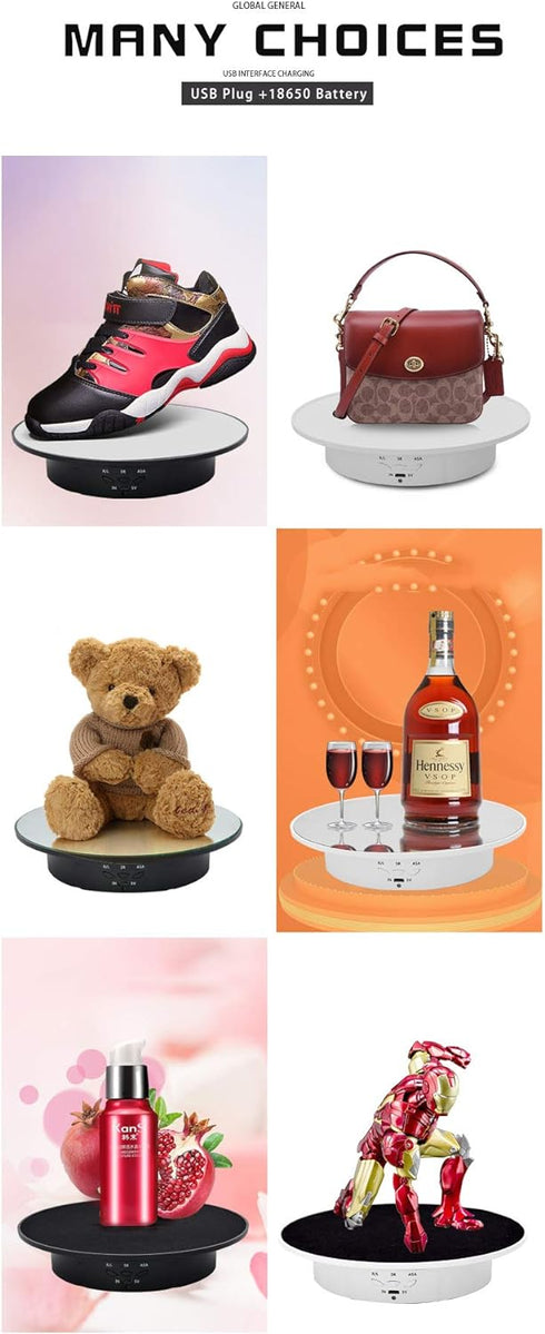 7.87inch /17.6lbs 360 Cake,3D JAYEGT Motorized Rotating Display Stand, Load, Degree Electric Rotating Turntable