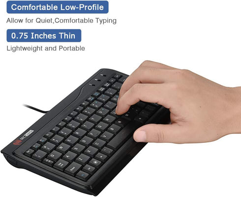 Super Mini Wired Keyboard MCSaite Full Size 78 Keys Keypad Small Portable Fit with Professional or Industrial Use