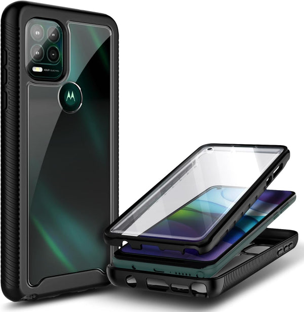 NZND Case for Motorola Moto G Stylus 5G, Built-in Screen Protector, Full-Body Protective Shockproof Rugged Bumper
