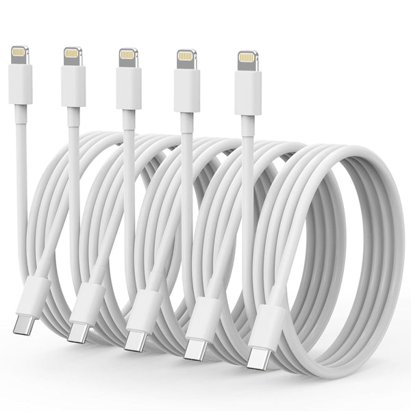 USB C to Cable 5 Pack, 6FT Fast Charger for Phone 14 13 12 11 Pro Max Xr Xs 8 and More