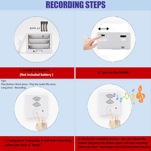 JRGKJCP 16 Minutes Voice Recorder for Stuffed Animals,Voice Box for Recordable Presents,Recordable Button Sound Box
