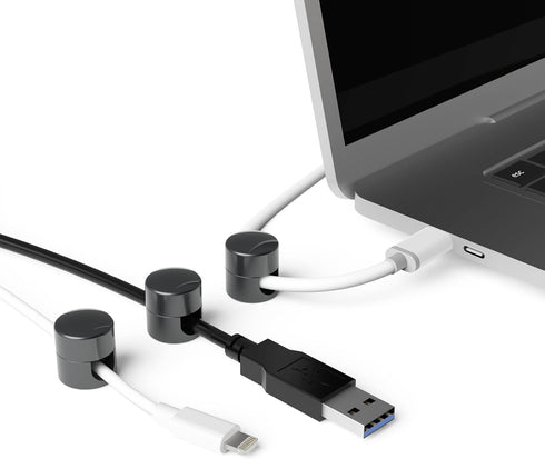 Cable Anchors for Desk Organization, Premium Aluminum Cord Organizers, Charger + Cable Management Clips for Home &
