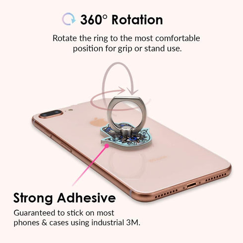 Velvet Caviar Cell Phone Ring Holder - Finger Ring & Stand for iPhone, Galaxy, Most Smartphones (Hamsa Hand)
