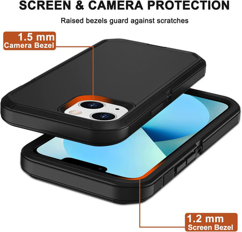 RubCase 13 2 13 for iPhone Case with Belt Clip Holster, x Screen Protector, Heavy Duty Military Grade Full Body