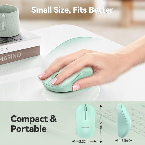 TECKNET 2.4G 5 30 Wireless Mouse for Laptop, Silent Computer Mouse Quiet Click with DPI Levels,Contoured Grip,Small