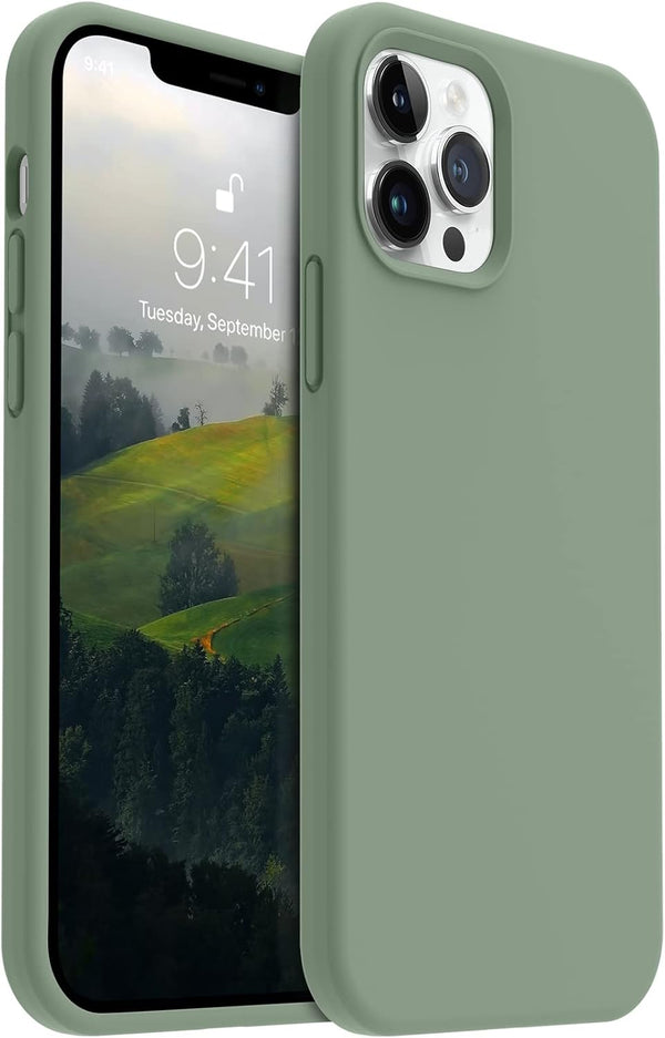 AOTESIER iPhone 12 Pro Max Phone Case, Premium Soft Liquid Silicone Rubber, Full-Body Protective Bumper, 6.7 inch,