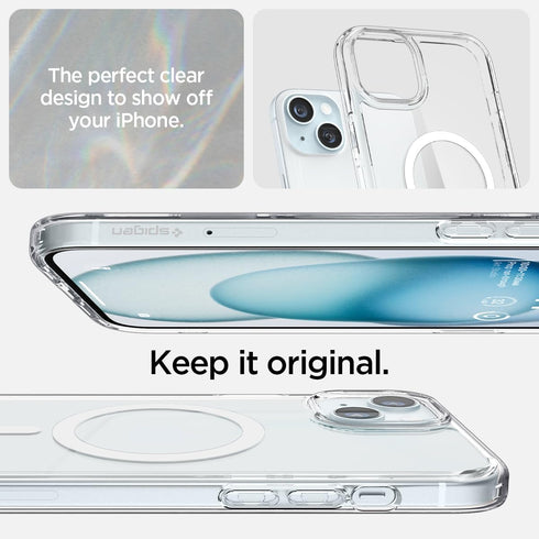 Spigen iPhone 15 Plus Case - Magnetic Ultra Hybrid MagFit, Military-Grade Protection, Anti-Yellowing, MagSafe