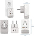 Ceptics European Travel Plug Adapter with Schuko QC 3.0 & PD Safe Dual USB & USB-C - 2 USA Socket - Compact & Powerful