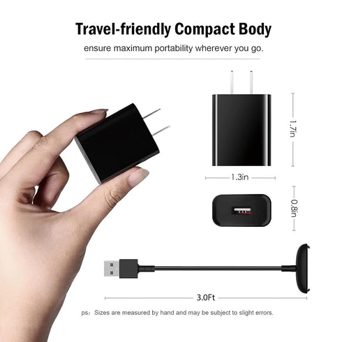 Fast Wall Charger for Fitbit Inspire 3, Replacement USB Charging Cable Cord for Smartwatch Charger Dock