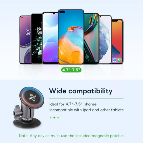 FANAUE SC-03T Magnetic Car Mount Compatible with RAM Mounts B Size 1" Ball Head, Magnetic Phone Holder for 4.7-7.5"