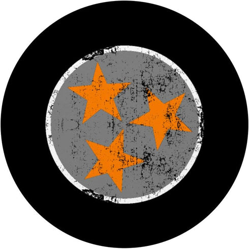 Retro TN Flag Distressed Gray & Orange Tennessee State Flag PopSockets Swappable PopGrip