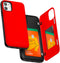 GOOSPERY Magnetic Door Bumper for iPhone 11 | Wallet Case with Card Holder, Protective Dual Layer Bumper - Red