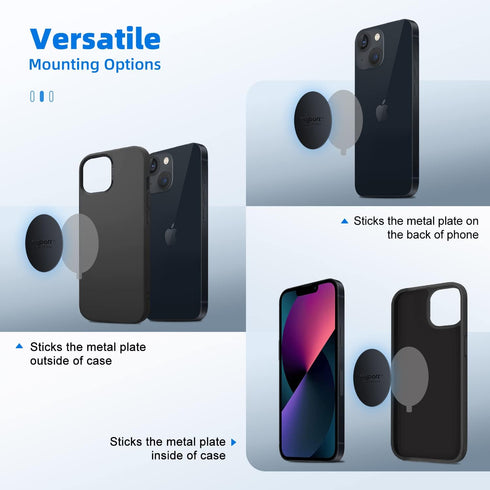 volport 6 Pack Metal Plate for Phone Magnet, Magic Plates Replacement with Sticky Adhesive for Magnetic Car Phone Mount