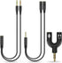 Headphone Splitter Adapter, 3-in-1 Pack, 3.5mm Male to 2 Port 3.5mm Female & 3.5mm Female to 2 Port 3.5mm Male Aux