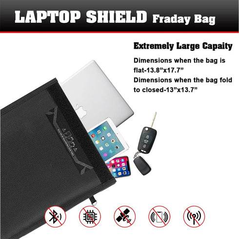 Farday Bag, Signal Isolation Bag - Shield Your Phone/iPad from Hacking, Tracking, EM Protection - 13.8"X17.7"