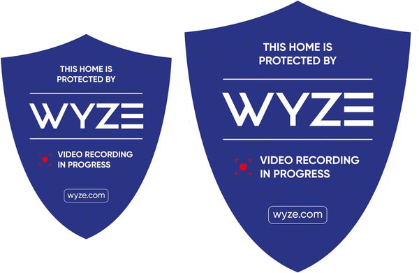 WyzeCam UV Waterproof Reflective Security Stickers for Wyze Home Security System, Pack of 2 (8.5” x 10” and 10” x 12”)