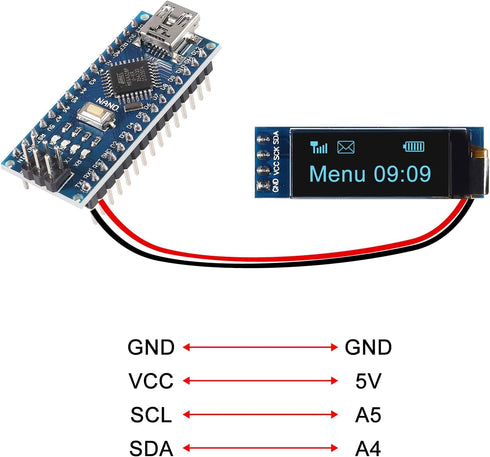 DWEII 10 I2C 0.91 Inch I2C I2C 3.3V~5V 4PINS ESP32 ESP8266 STM32 Pieces Display Module OLED Display Module OLED Screen