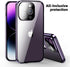 iPhone 15 Pro Anti-Peeping Case: 360° Full Body Privacy Screen, Clear Tempered Glass, Magnetic Metal Bumper, Black.