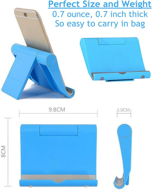 JUSDIQIR 2 Pack 2 Cell Phone Stand for Desk Mobile Phone Holders Desktop Tablet Stand, Foldable Phone Dock Universal