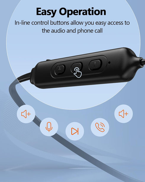 NANAMI Earbuds, Update Bluetooth Wireless Headphones, IPX7 Waterproof, in-Ear with Mic, Magnetic Neckband, HiFi Stereo