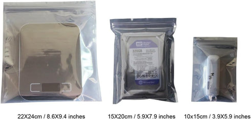 50Pcs Antistatic Resealable Bag - 15X20cm/5.9X7.9inch, Premium Anti Static Bag for SSD HDD and Electronics
