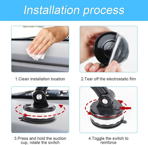 Car Phone Mount, 360° Rotatable Upgraded Holder with Suction Cup for Dashboard, Windshield, Universal for iPhone 13/12