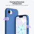 ORNARTO 17e 16e 6.1", 3 16e 17e-Blue Compatible with iPhone Case and for iPhone Case Liquid Silicone Layers Full