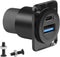 QIANRENON USB3.0 & USB C 3.1 Panel Mount Adapter, USB A & USB C Feedthrough Bulkhead Mount Socket