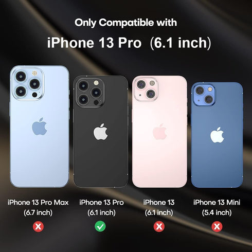 Case for iPhone 13 Pro Case 6.1" with 2 Screen Protector, Full Body Heavy Duty Military Grade Cover, Shockproof/Drop Proof Protection Phone Case (Red Black)